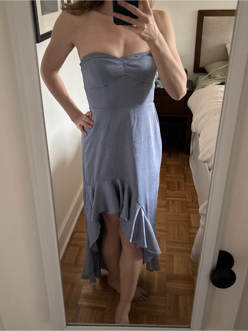 Lulu's Lilac Strapless High-Low Ruffle Dress - Picture 2 of 8